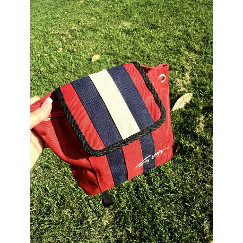 Tommy Hilfiger Vintage Mini Backpack Bag Y2K Brand Is Spelled Out 1990’s